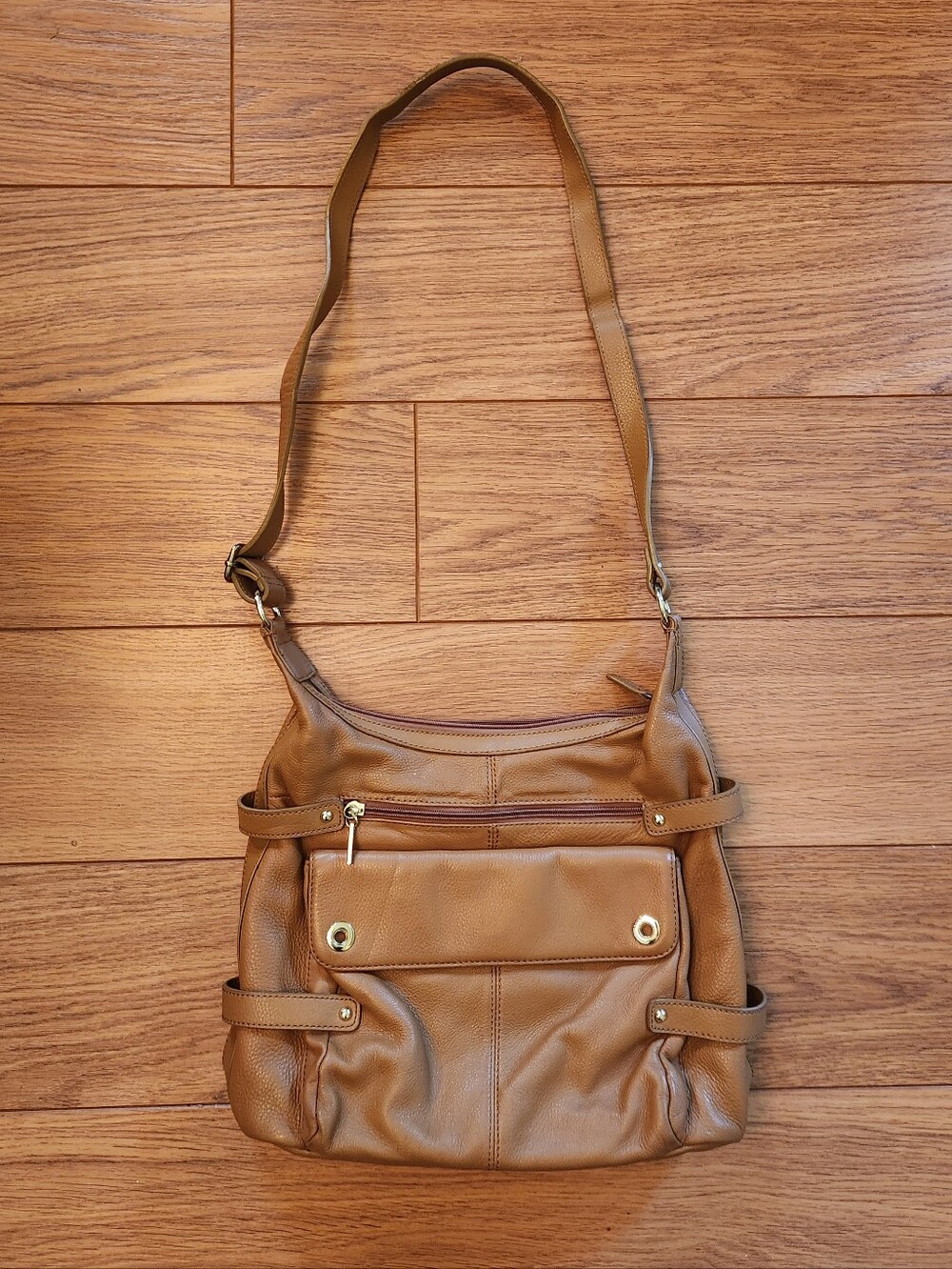 Wilson's Leather Genuine Leather Camel Shoulder Crossbody Bag
